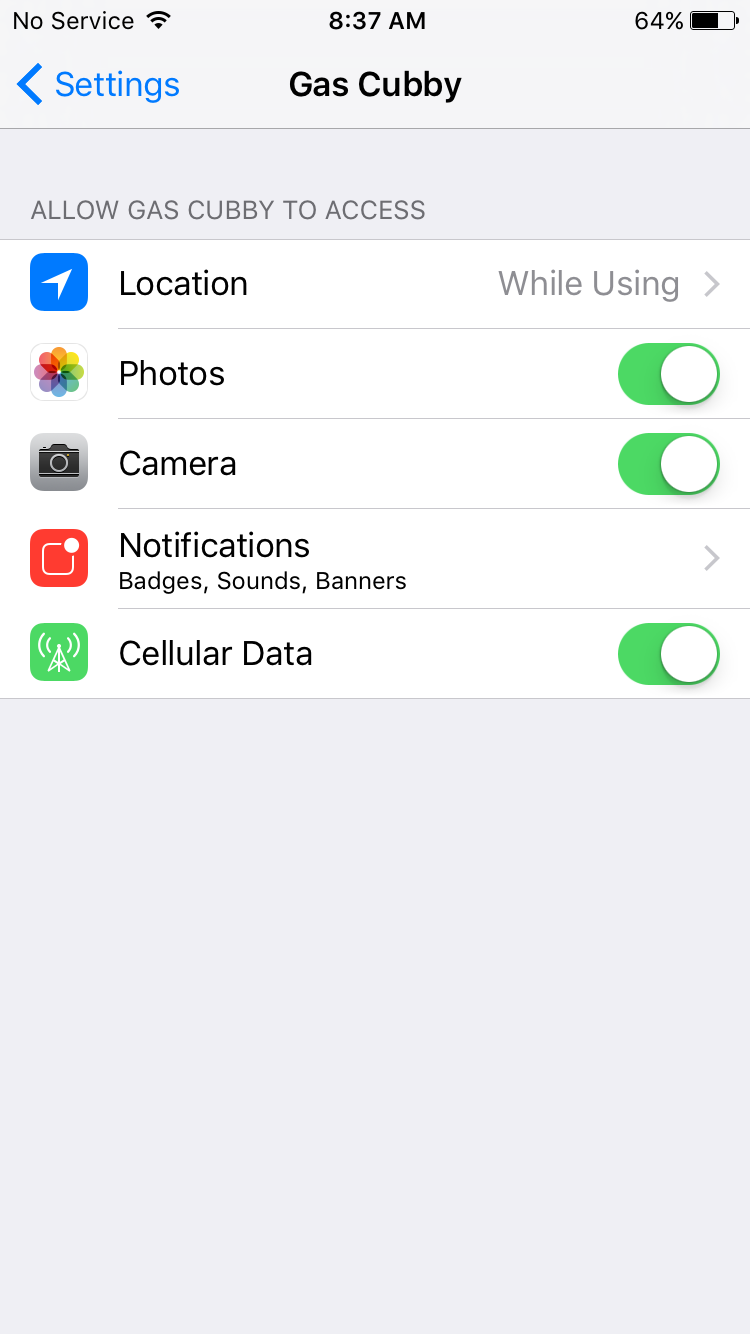 iOS Settings- Location